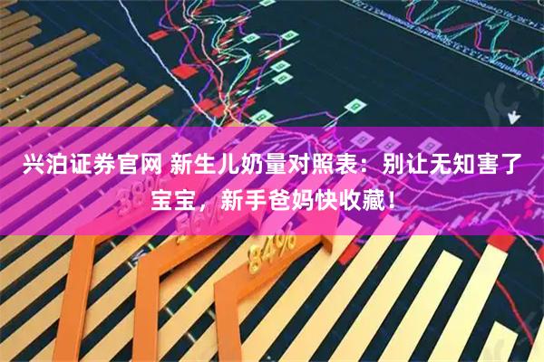 兴泊证券官网 新生儿奶量对照表：别让无知害了宝宝，新手爸妈快收藏！